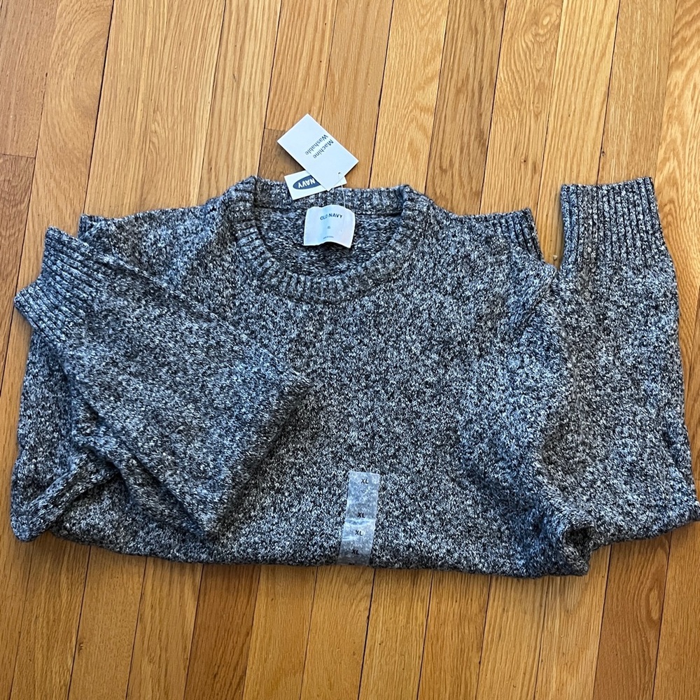 Old Navy Men’s XL Black, White, Charcoal Marled Crewneck Sweater. NWT